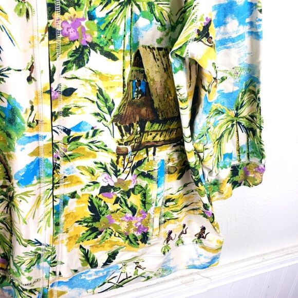 Chico's Additions Hawaiian Tropical Print Women's Zip Up Jacket Coat SZ 3/XL - Picture 9 of 15